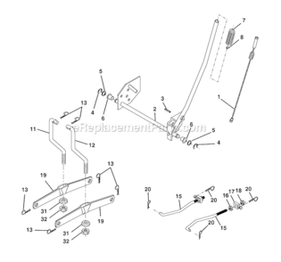 Lift_Assembly Diagram and Parts List for 271150  Poulan Lawn Tractor