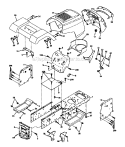 Chassis And Enclosures Diagram and Parts List for 271470  Poulan Lawn Tractor