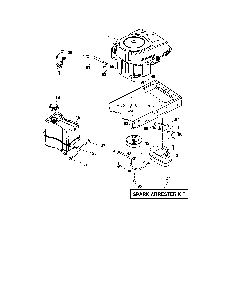 Engine Diagram and Parts List for 96042000900  Poulan Lawn Tractor