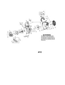 Handle/Impeller/Scroll Diagram and Parts List for BVM210VS TYPE 4 Poulan Leaf Blower / Vacuum