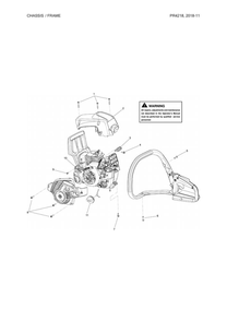 Chassis/Frame Parts Diagram and Parts List for 967063801  Poulan Chainsaw