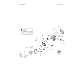 Carburetor Parts Diagram and Parts List for PR4218-967063801  Poulan Chainsaw