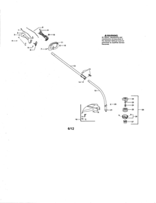 Drive Shaft/Handle/Shield Diagram and Parts List for PP033 TYPE 1 Poulan Trimmer