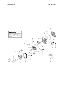 Carburetor Parts Diagram and Parts List for 967063801  Poulan Chainsaw