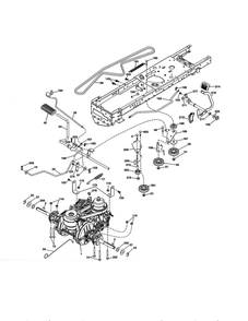 Drive Diagram and Parts List for PP155A42-274430  Poulan Lawn Tractor