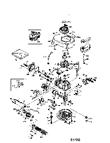 Craftsman 4-cycle engine Diagram and Parts List for P35TN20SB  Poulan Lawn Mower