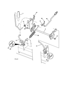 Mower Lift Diagram and Parts List for 96042019400  Poulan Lawn Tractor
