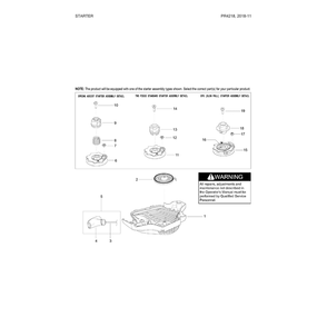 Starter Parts Diagram and Parts List for PR4218-967063801  Poulan Chainsaw