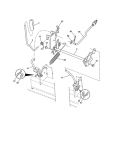 Mower Lift Diagram and Parts List for 96042015300  Poulan Lawn Tractor