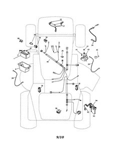 Electrical Diagram and Parts List for PXT16542 96016001900 Poulan Lawn Tractor