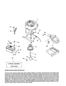 Engine Diagram and Parts List for PXT12530 96046000800 Poulan Lawn Tractor