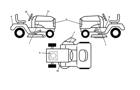 Decals Diagram and Parts List for PP20VA42-917223980  Poulan Lawn Tractor