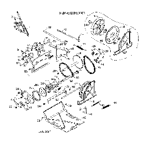 Drive Diagram and Parts List for 12527HVX-96195001800  Poulan Snow Blower