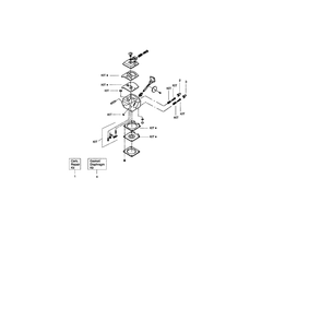 Carburetor Diagram and Parts List for BC2400P RECON Poulan Trimmer