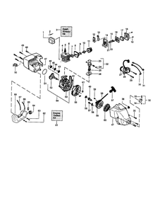 Power Unit Diagram and Parts List for FEATHERLITE  Poulan Trimmer