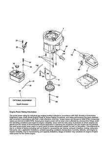 Engine Diagram and Parts List for PP155A42-96042018300  Poulan Lawn Tractor