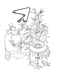 Mower Deck Diagram and Parts List for CT131  Poulan Lawn Tractor