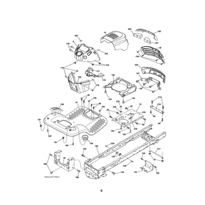 Chassis And Enclosures Diagram and Parts List for PXT195G42 96046002200 Poulan Lawn Tractor