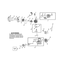 Cylinder/Muffler/Crankshaft Diagram and Parts List for BVM210VS TYPE 4 Poulan Leaf Blower / Vacuum