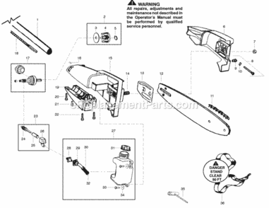 Page A Diagram and Parts List for 5000P  Poulan Chainsaw