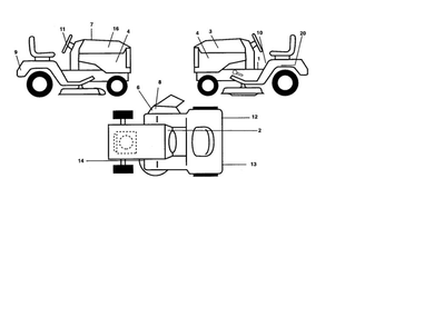 Decals Diagram and Parts List for PK1942YT  Poulan Lawn Tractor