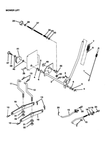 Mower Lift Diagram and Parts List for 917279820  Poulan Lawn Tractor