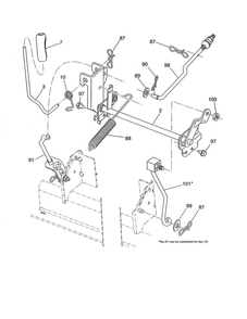 Mower Lift Diagram and Parts List for PXT12530 96046000800 Poulan Lawn Tractor