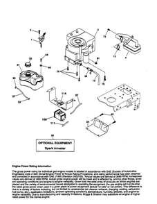 Engine Diagram and Parts List for PXT16542 96016001900 Poulan Lawn Tractor