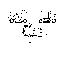 Decals Diagram and Parts List for 96022000101  Poulan Lawn Tractor