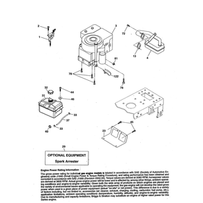 Engine Diagram and Parts List for PXT175G42 96016002400 Poulan Lawn Tractor