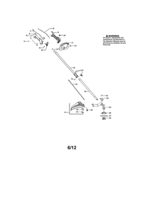 Drive Shaft/Handle/Shield Diagram and Parts List for PP133 TYPE 2 Poulan Trimmer