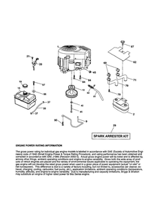 Engine Diagram and Parts List for 96042011200  Poulan Lawn Tractor