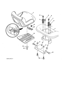 Seat Assembly Diagram and Parts List for 96042019400  Poulan Lawn Tractor