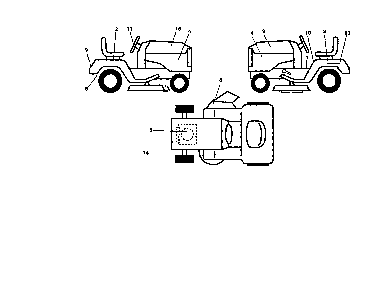 Decals Diagram and Parts List for PR20H42STB  Poulan Lawn Tractor