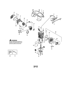 Cylinder/Shield/Crankshaft Diagram and Parts List for P3314 TYPE 3 Poulan Chainsaw