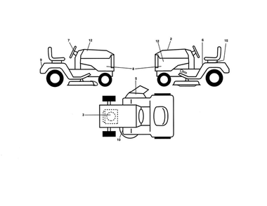 Decals Diagram and Parts List for 96042018300  Poulan Lawn Tractor