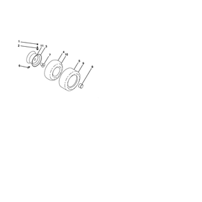 Wheels And Tires Diagram and Parts List for PXT195G42 96046002200 Poulan Lawn Tractor
