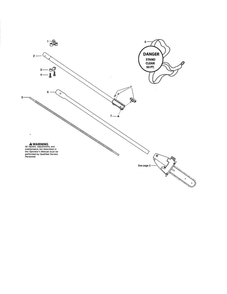 Flexshaft/Shoulder Strap Diagram and Parts List for PP338PT TYPE 1 Poulan Trimmer