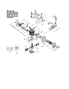 Shield/Cylinder/Crankshaft Diagram and Parts List for 260 TYPE 1-3 Poulan Chainsaw
