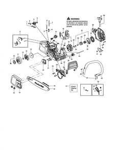Chassis/Bar/Handle Diagram and Parts List for PP4218 TYPE 3 Poulan Chainsaw