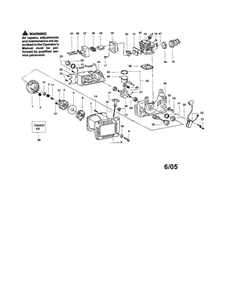 Cylinder/Crankshaft/Crankcase Diagram and Parts List for 380  Poulan Chainsaw