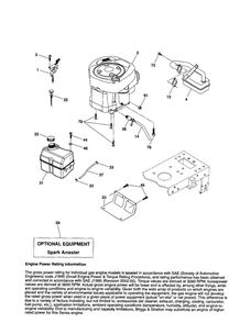 Engine Diagram and Parts List for CT131  Poulan Lawn Tractor