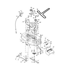 Mower Deck Diagram and Parts List for PXT175G42 96016002400 Poulan Lawn Tractor