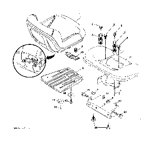 Seat assembly Diagram and Parts List for 917223980  Poulan Lawn Tractor