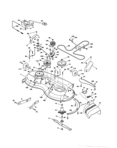 Mower Deck Diagram and Parts List for 96042015700  Poulan Lawn Tractor