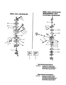 Carburetor Diagram and Parts List for FEATHERLITE  Poulan Trimmer
