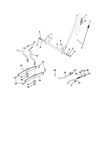 Mower Lift Diagram and Parts List for PK1942YT  Poulan Lawn Tractor