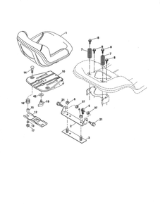 Seat Diagram and Parts List for PXT12530 96046000800 Poulan Lawn Tractor