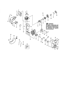 Cylinder/Fuel Tank/Crankcase Diagram and Parts List for P2500 TYPE 2 Poulan Trimmer