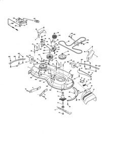 Mower Deck Diagram and Parts List for 96042016900  Poulan Lawn Tractor